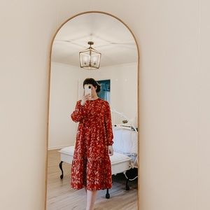 Burnt orange midi dress